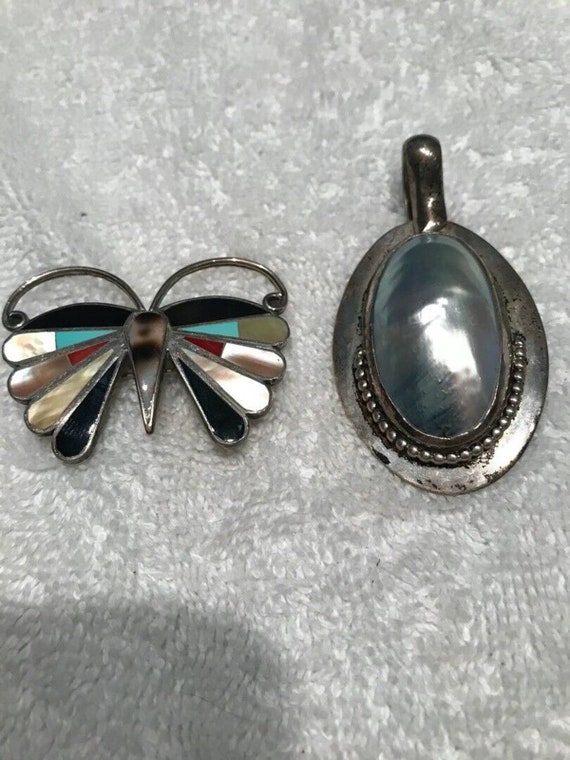 Vintage 925 sterling silver pendants 2 pieces butt