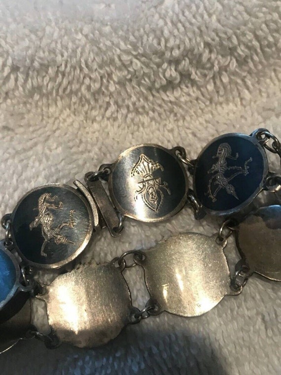 Siam Sterling silver bracelet 9 pieces pendant 1 … - image 6