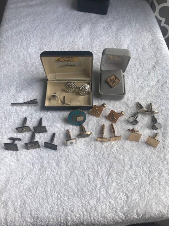 LOT Mens cufflinks tie tacks pins Anson Steampunk 