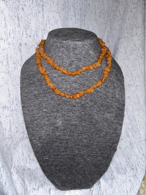 Vintage Orange Shattered Crystal Necklace