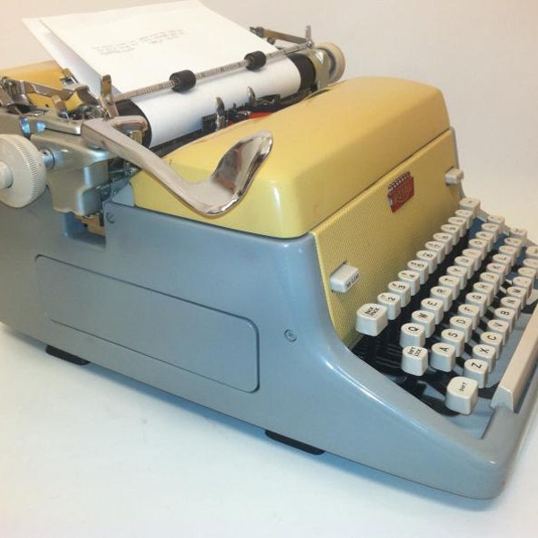 1960 Royal mustard yellow Model FP mid Century Machine Age typewriter