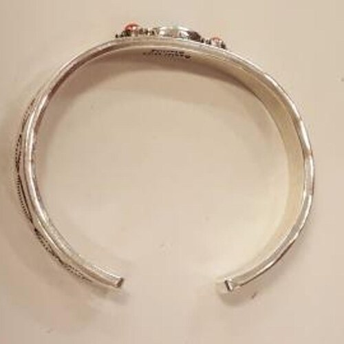 Small DANIEL MIKE shops Vintage Sterling Silver Cuff Bracelet Turquoise Red Coral
