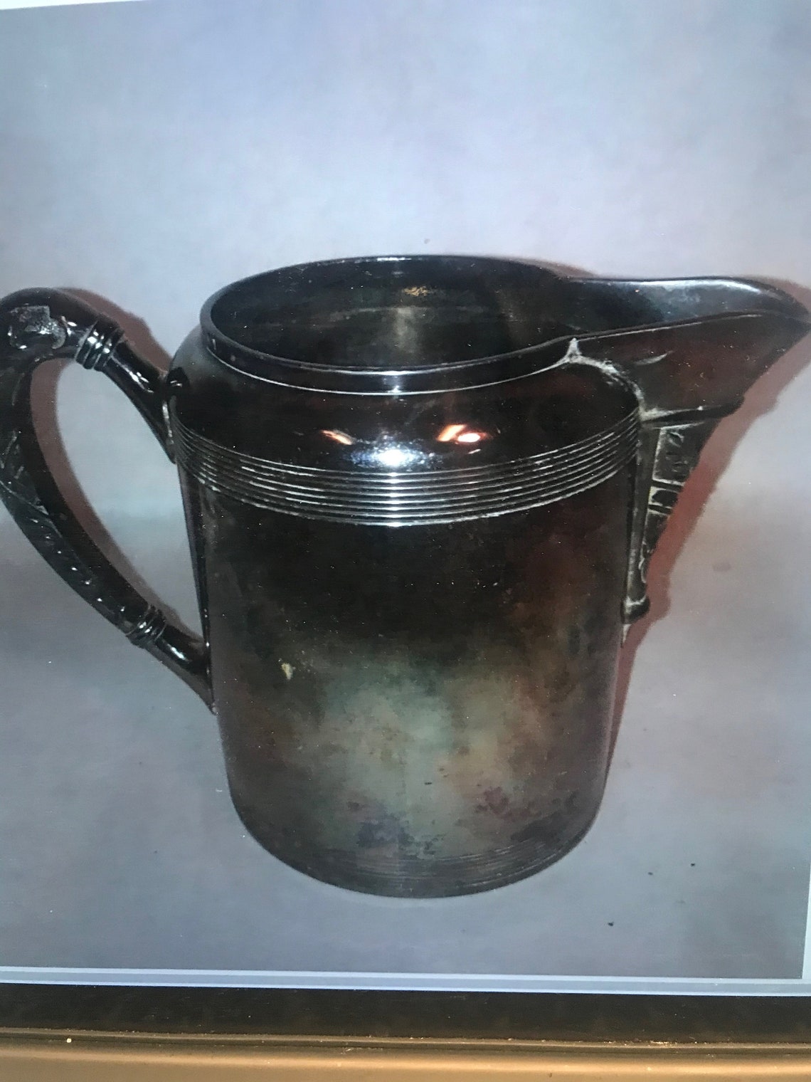 Vintage Antique Silver Plate Pitcher Hartford 1409 Botanic Etsy