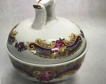 DEPOSE trinket box bowl lid floral Limoges 74017 4 inch by 4 inch embossed