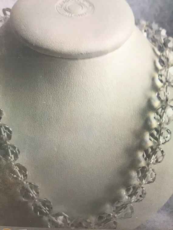 Necklace DECO ROCK CRYSTAL Bead circa 1920s facet… - image 1