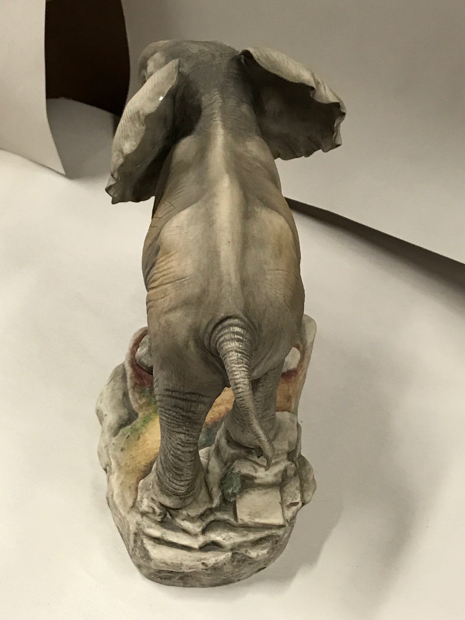 Large Boehm Porcelain Bisque African Elephant 20044 Statue Figurine