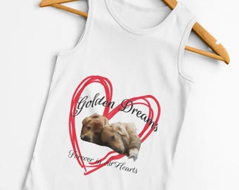 Golden Retriever Heart Design Tank | "Golden Dreams" Puppy Love
