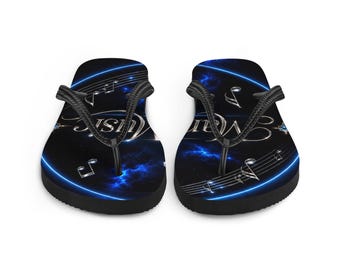 Chanclas personalizables con notas musicales: sandalias de verano con estampado cósmico