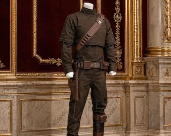 Mandalorian Din Djarin Cosplay Costume with Belt | Star Wars Bounty Hunter Flight Suit | Beskar outfit