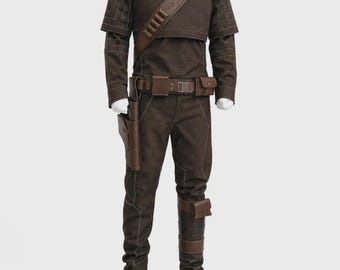 Mandalorian Brown Flight Suit | Star Wars Bounty Hunter Cosplay Costume | Beskar Din Djarin-Inspired