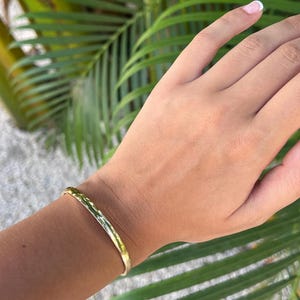 Gold Bangle Bracelet, Minimalist Stacking Bangle, Thin Gold Bracelet, Dainty Everyday Jewelry, Waterproof Gold Filled Bangle, Gift for Her