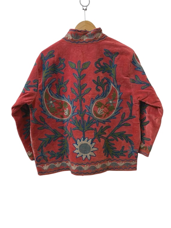 Handmade Velvet Suzani Jacket, Indian Tribal Embroidered Jacket, Bohemian Women's Jacket, Suzani Short Jacket, Gift for Her