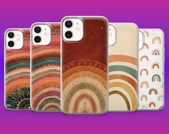 Boho Art Phone Case Rainbow Minimal Art Cover for iPhone 17 Pro 16e 15 Samsung S26 S25 S24Ultra S23FE S22 A17 A16 Pixel 10 Pro XL 9A