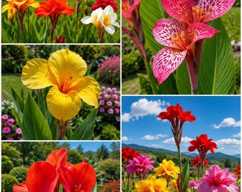 Sementes de Canna Lírio Mistas | Sementes de Flores Tropicais | Plantas Coloridas para Jardim | Fáceis de Cultivar | Sementes para Paisagismo Externo