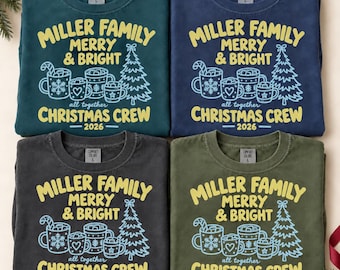 Miller Family Christmas Crew Personalized Comfort Colors Shirt S-4XL