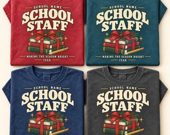 Camiseta navideña personalizada para el personal escolar (equipo docente, tallas S-4XL)