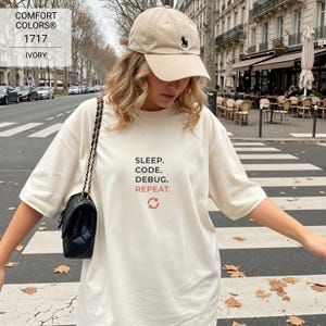 Sleep Code Debug Repeat Shirt | Comfort Colors 1717 Developer Tee