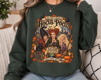 Salem Witch Halloween Sweatshirt Vintage Spooky Coven Hoodie S-5XL