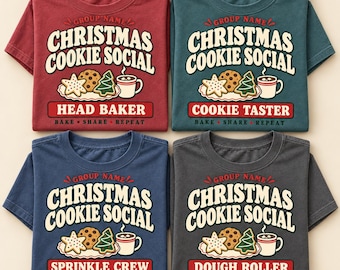 Christmas Cookie Social Personalized Group Baking Shirt S-4XL
