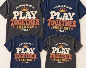 Personalized Field Day Shirt, Comfort Colors T-Shirt & Long Sleeve, Retro Play Together School Tee