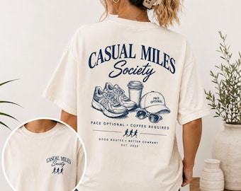 Casual Miles Society Pace Optional Coffee Required Running T Shirt S-4XL