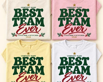 Camiseta navideña personalizada "El mejor equipo de la historia" (tallas S-3XL)