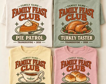 Family Feast Club Personalized Thanksgiving Family Shirt S-3XL