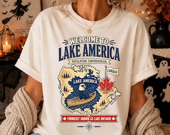 Lake America Canada Satire Eagle Political Humor T Shirt S-4XL