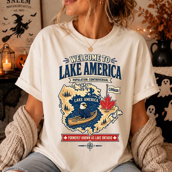 Lake America Canada Satire Eagle Political Humor T Shirt S-4XL