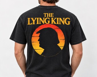 Camiseta con estampado satírico vintage "El Rey Mentiroso" de Trump, tallas S-3XL