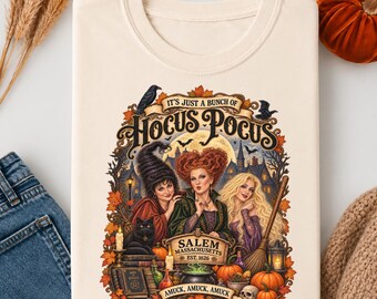 Salem Witch Season Vintage Halloween Coven Graphic Shirt S-3XL