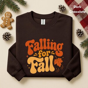 Falling for Fall Retro Autumn Leaf Sweatshirt Hoodie S-5XL