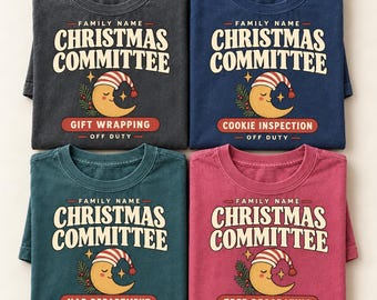 Personalized Family Christmas Shirts, Comfort Colors T-Shirt & Long Sleeve, Christmas Committee Roles