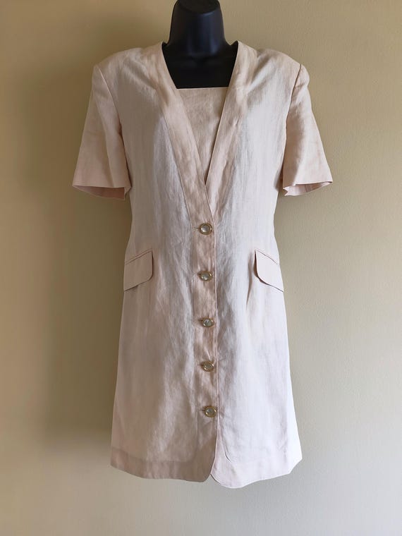 Max Mara, Vintage Max Mara Pure Linen Dress