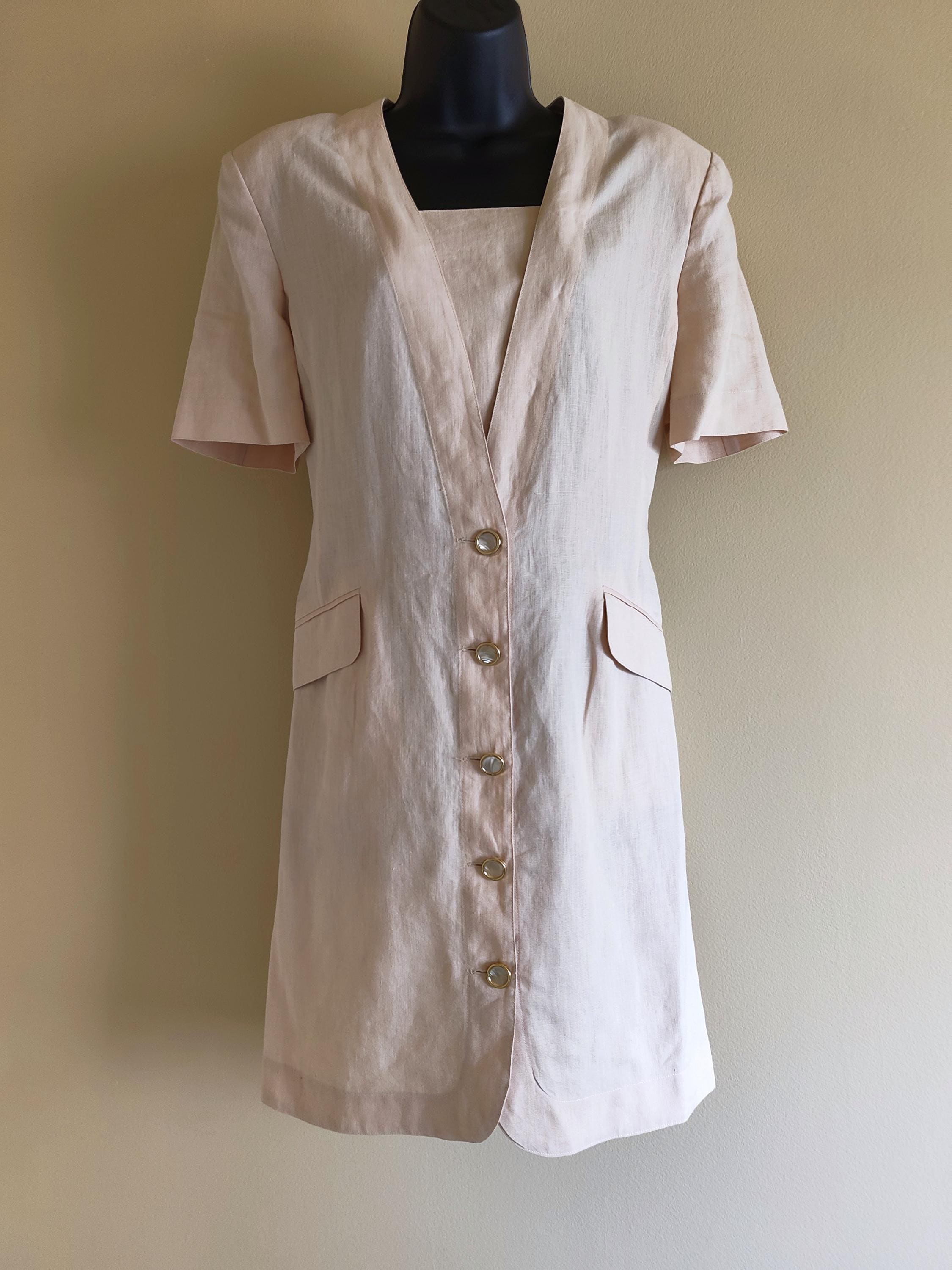 Max Mara, Vintage Max Mara Pure Linen Dress