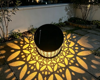 Solar Outdoor Garden Light,Copper Pattern Lamp,Waterproof Yard Light,LED Solar Landscape Light,Retro Patio Decor Light