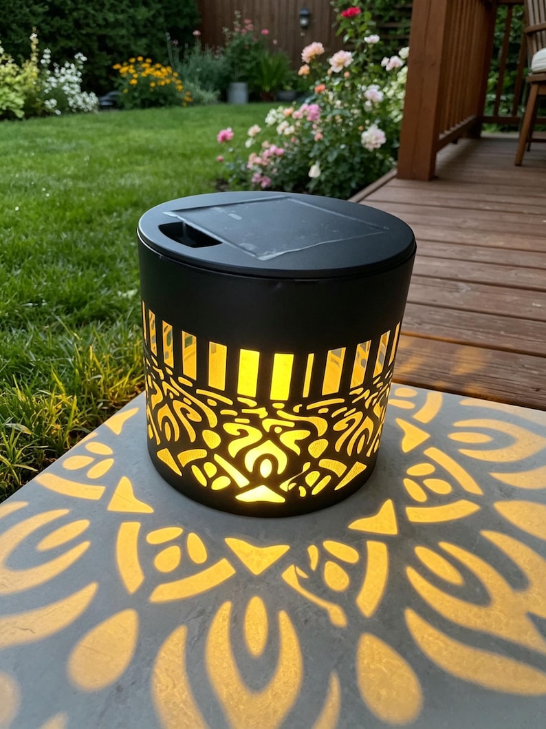 Colorful Peony Mandala Solar Wall Light, Outdoor Color Changing Garden Lamp, Waterproof Landscape Wall Sconce Mandala-A