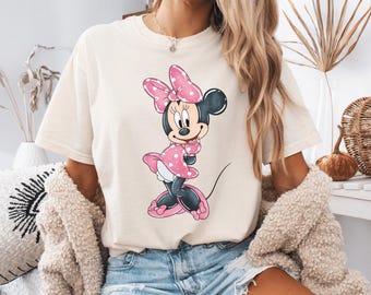 Comfort Colors® Cute Pink Minnie Mouse Shirt, Disney Girls Trip Shirt, Matching Minnie Ears Tee, Disneyworld Trip Shirt, Minnie For Girls
