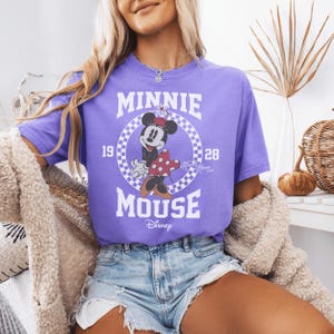 Comfort Colors® Minnie Mouse T-Shirt, Disney Minnie Shirt, Checkered Minnie Shirt, Disney Trip Shirt, Disneyland Shirt, Disney Girl Trip Tee image 4