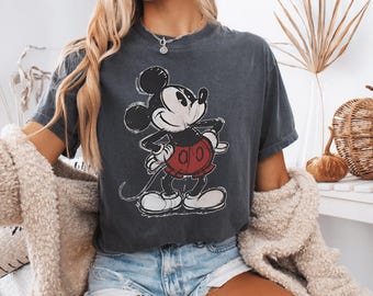 Comfort Colors® Mickey Mouse Shirt, Retro Disney Tee, Disneyland Family Matching Shirt, Classic Mickey T-Shirt, Disney Trip Mickey Gift Tee