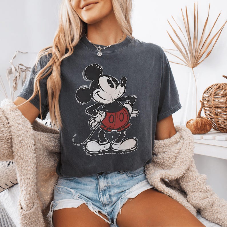 Comfort Colors® Mickey Mouse Shirt, Retro Disney Tee, Disneyland Family Matching Shirt, Classic Mickey T-Shirt, Disney Trip Mickey Gift Tee image 1