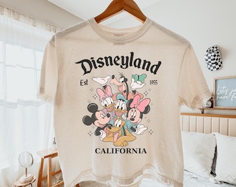 Comfort Colors® Mickey and Friends Disney Trip Girls Boxy Tee, Retro Disneyland California Crop Top, Disney Girls Vacation Crop, Disney Crop