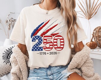 Comfort Colors®  USA 250th Shirt, Patriotic Jet Fighter Tee, 250th Anniversary Of America Tee, USA 1776-2026 Shirt, 4th of July Military Tee