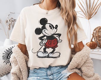 Comfort Colors® Micky Maus Shirt, Retro Disney T-Shirt, Disneyland Familie Passendes Shirt, Klassisches Micky Maus T-Shirt, Disney Trip Micky Geschenk T-Shirt