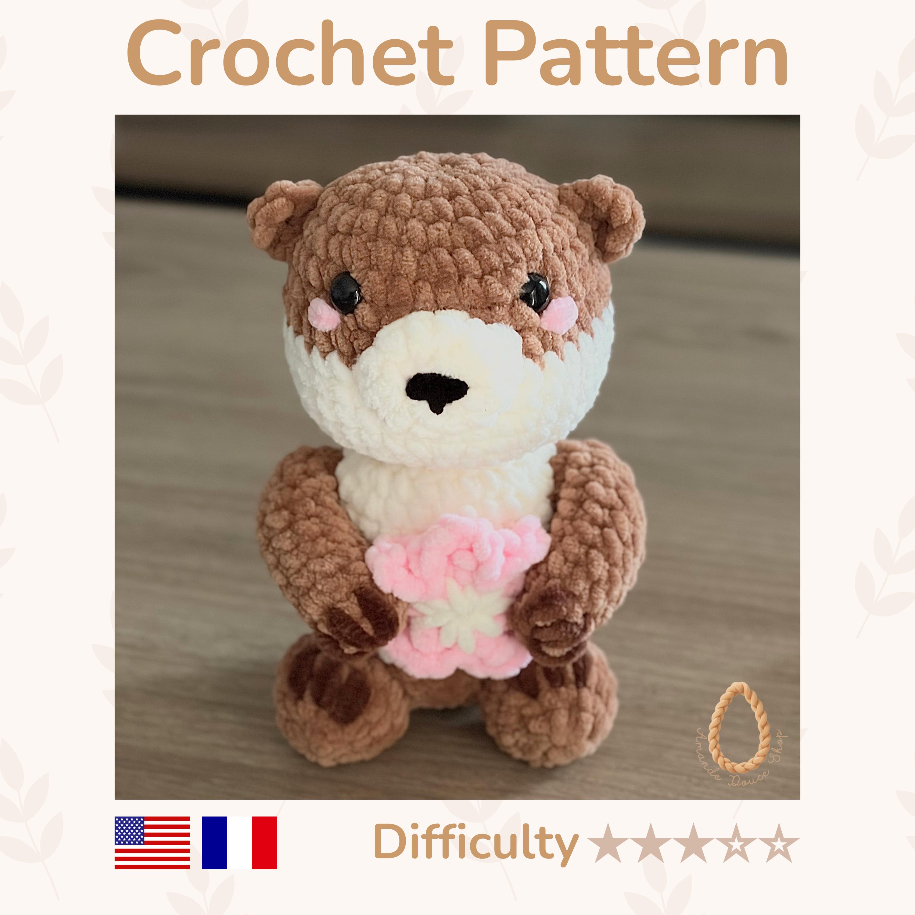 30 Chenille Yarn Crochet Patterns for Soft Plushies, Cozy Decor, and Cute Gifts 24 Cherry Blossom Otter Crochet Pattern