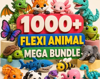 1000+ Flexi Animal STL Files Bundle – Articulated 3D Print Animals – Commercial – Instant Download