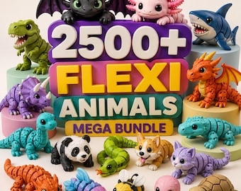 2500+ Flexi Animal STL Bundle | Articulated 3D Print Files |  Commercial Use | Instant Digital Download