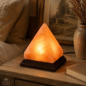 Himalayan Salt Lamp, Pyramid Crystal Night Light, Warm Glow USB Bedside Decor