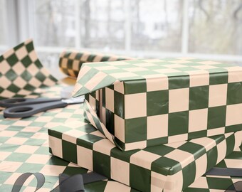 Checkered Wrapping Paper | Retro Plaid Gift Wrap Roll