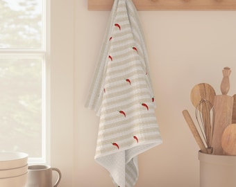 Chili Microfiber Tea Towel | Minimal Kitchen Print